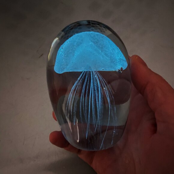 Handmade Glass Jellyfish, Jellyfish Ornaments, Handmade Art Glass Sculpture - Picture 7 of 7